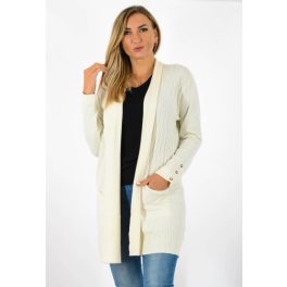 Finom kötésű női hosszú kardigán