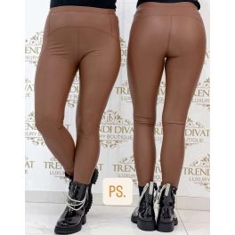 Bőr Hatású Bélelt Leggings