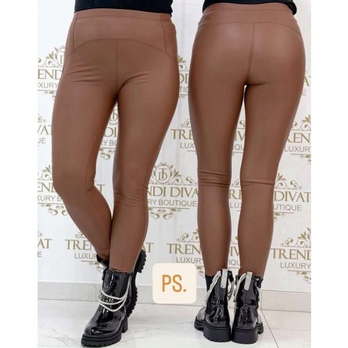 Bőr Hatású Bélelt Leggings