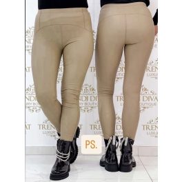 Bőr Hatású Bélelt Leggings