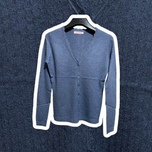 Világoskék Puha gombos kardigán