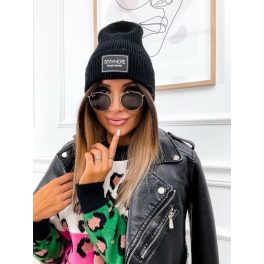 STAYHERE fekete kötött sapka