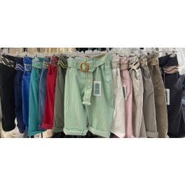 Pantaloni cu elastic la genunchi și curea